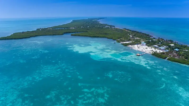"Caribbean coast of Caye Caulker, Belize - Photo by Dronepicr at Flickr"
