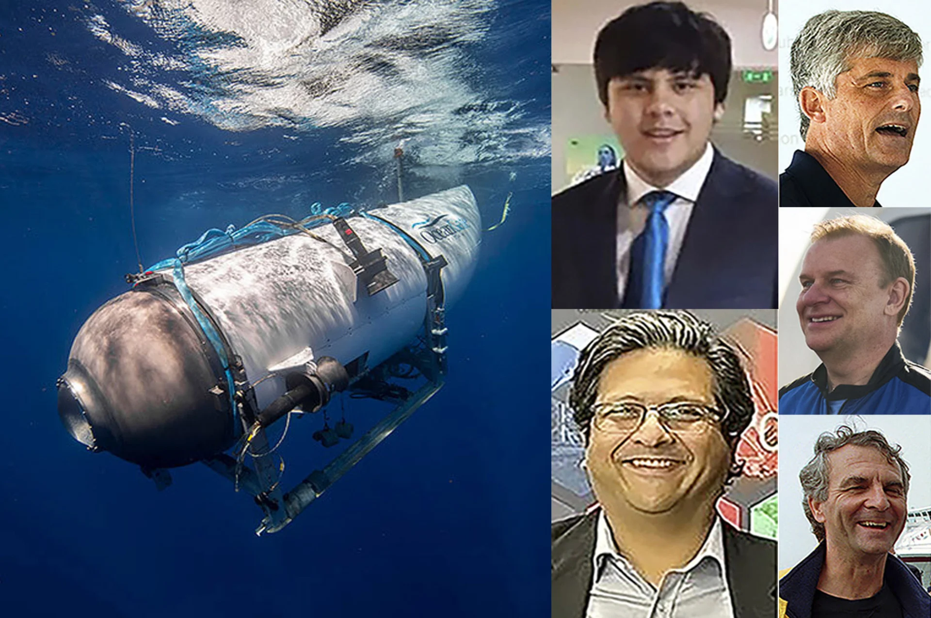 Shahzada Dawood, Suleman Dawood, Paul-Henry Nargeolet, Stockton Rush and Hamish Harding died while on board a submersible that went missing Sunday in the Atlantic.(Associated Press) - Photo by Los Angeles Times at Los Angeles Times