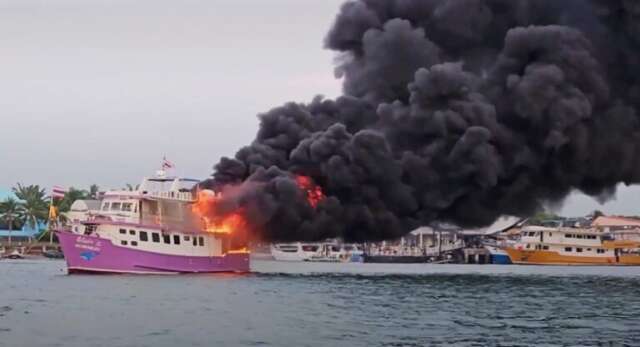 Boat Catches Fire in Southern Thailand - Divemondo